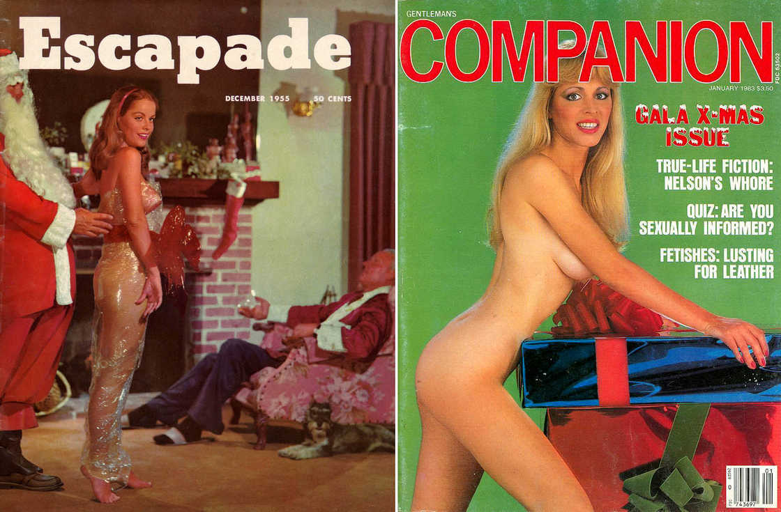 Les couvertures des magazines érotiques de Noël des années 1940 à 1990