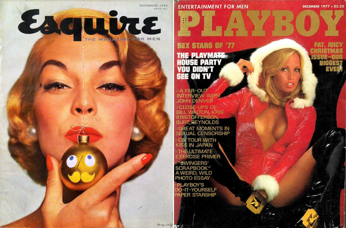 Les couvertures des magazines érotiques de Noël des années 1940 à 1990
